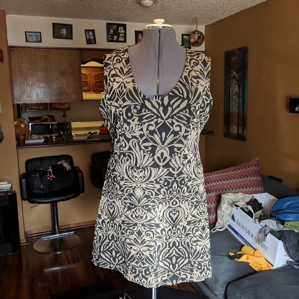 Black and Gold Glittery Dress